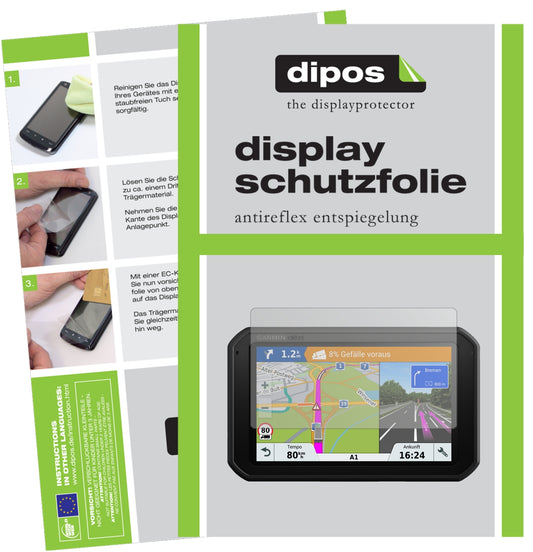 Matte Displayschutzfolie von dipos passend für Garmin Dezlcam 785 LMT-D EU, präziser Zuschnitt und blasenfrei montiert