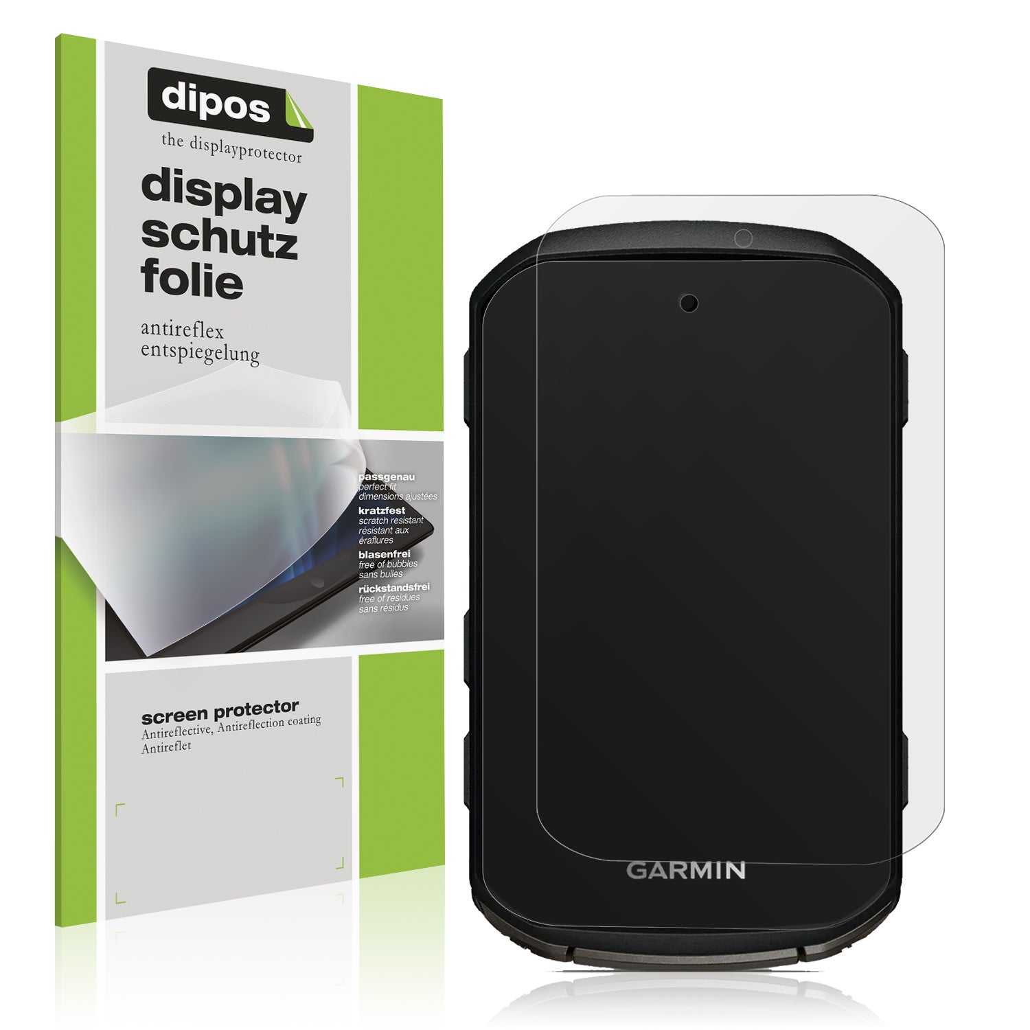 Matte Displayschutzfolie von dipos passend für Garmin Edge 850, präziser Zuschnitt und blasenfrei montiert