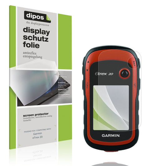 Matte Displayschutzfolie von dipos passend für Garmin eTrex 20, präziser Zuschnitt und blasenfrei montiert