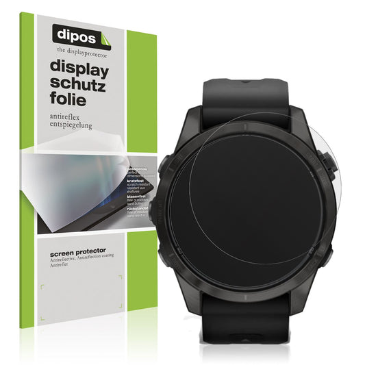 Matte Displayschutzfolie von dipos passend für Garmin Fenix 7s Pro 47mm, präziser Zuschnitt und blasenfrei montiert