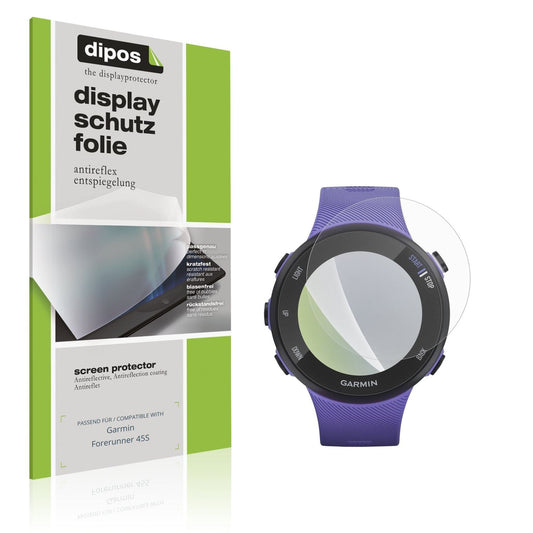 Matte Displayschutzfolie von dipos passend für Garmin Forerunner 45S, präziser Zuschnitt und blasenfrei montiert