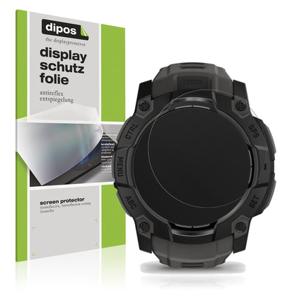 Matte Displayschutzfolie von dipos passend für Garmin Instinct 3 50mm, präziser Zuschnitt und blasenfrei montiert