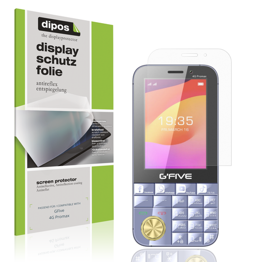 Matte Displayschutzfolie von dipos passend für GFive 4G Promax, präziser Zuschnitt und blasenfrei montiert