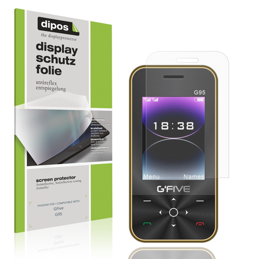 Matte Displayschutzfolie von dipos passend für GFive G95, präziser Zuschnitt und blasenfrei montiert