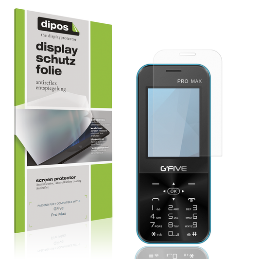 Matte Displayschutzfolie von dipos passend für GFive Pro Max, präziser Zuschnitt und blasenfrei montiert