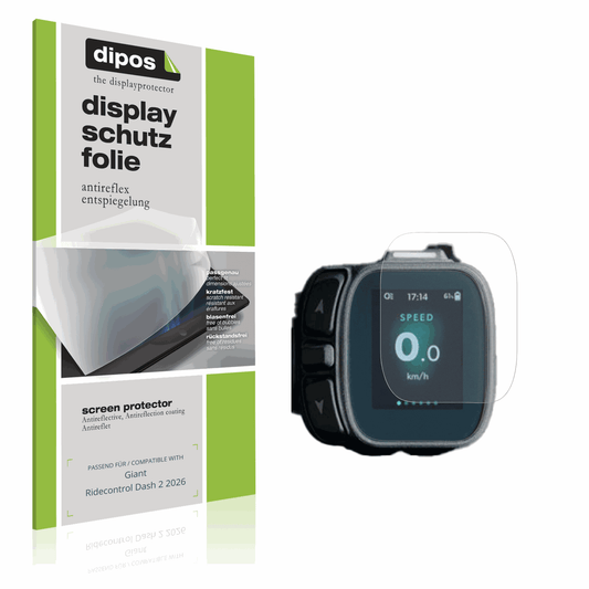 Matte Displayschutzfolie von dipos passend für Giant Ridecontrol Dash 2 2026, präziser Zuschnitt und blasenfrei montiert