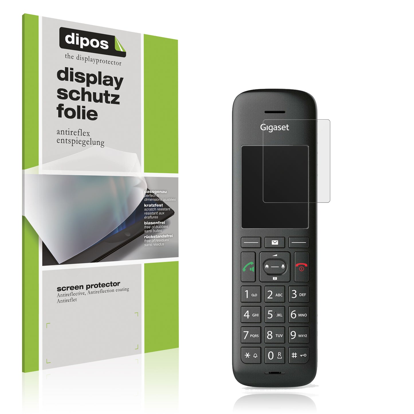 Matte Displayschutzfolie von dipos passend für Gigaset CE 575 HX, präziser Zuschnitt und blasenfrei montiert