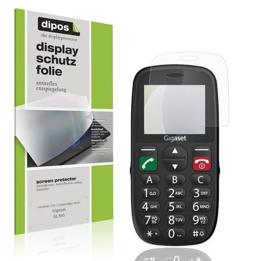 Matte Displayschutzfolie von dipos passend für Gigaset GL395, präziser Zuschnitt und blasenfrei montiert