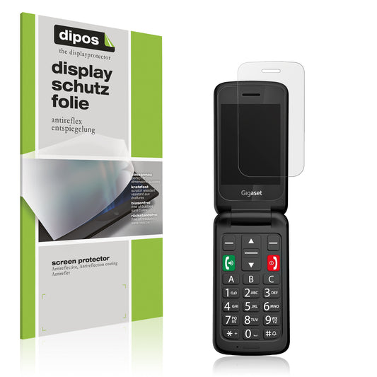Matte Displayschutzfolie von dipos passend für Gigaset GL595, präziser Zuschnitt und blasenfrei montiert