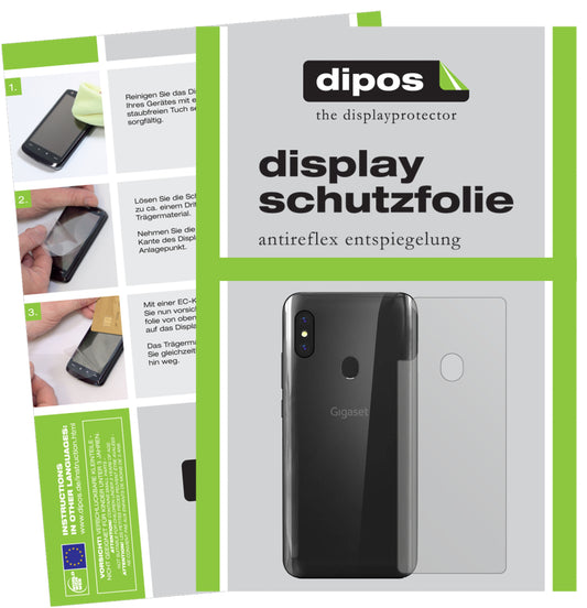 Matte Displayschutzfolie von dipos passend für Gigaset GS290 Rückseite, präziser Zuschnitt und blasenfrei montiert