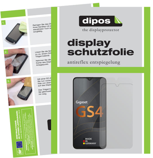 Matte Displayschutzfolie von dipos passend für Gigaset GS4, präziser Zuschnitt und blasenfrei montiert