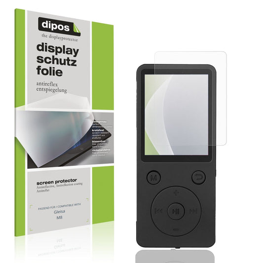 Matte Displayschutzfolie von dipos passend für Gleisa M8, präziser Zuschnitt und blasenfrei montiert