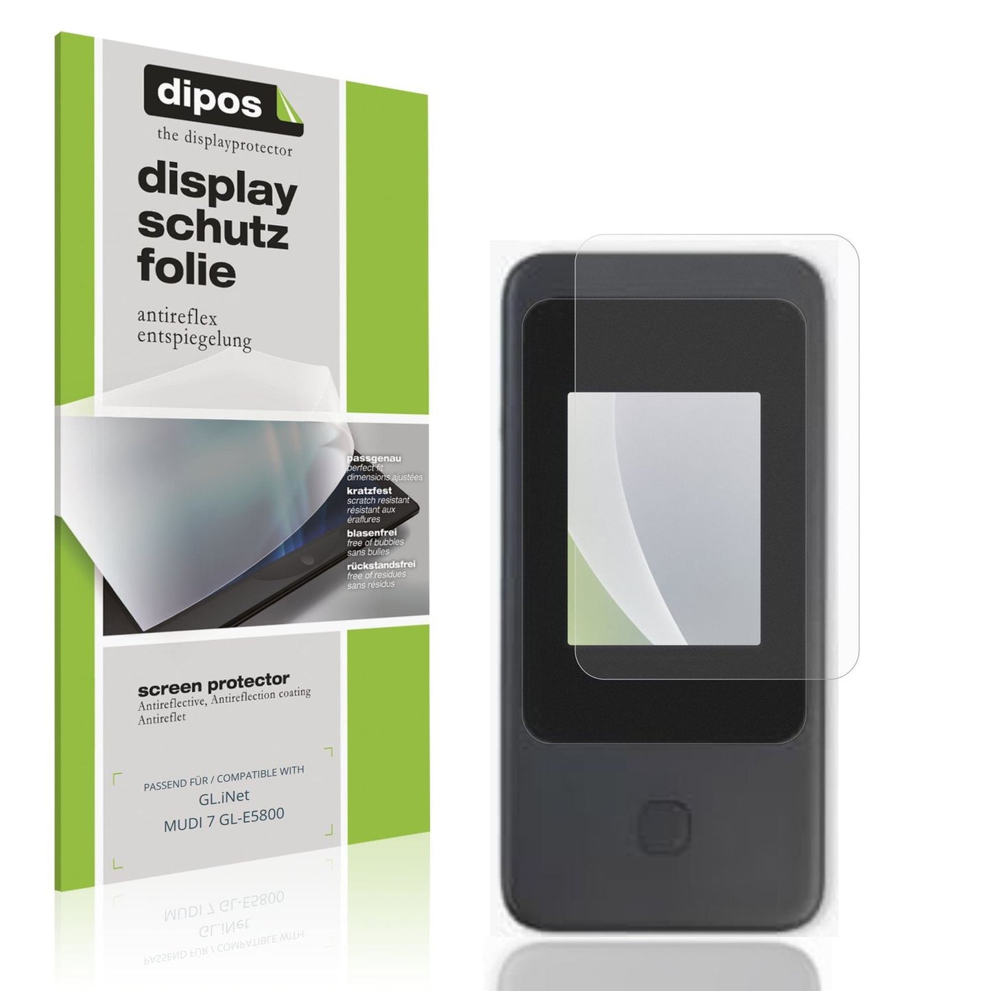 Matte Displayschutzfolie von dipos passend für GL.iNet MUDI 7 GL-E5800, präziser Zuschnitt und blasenfrei montiert