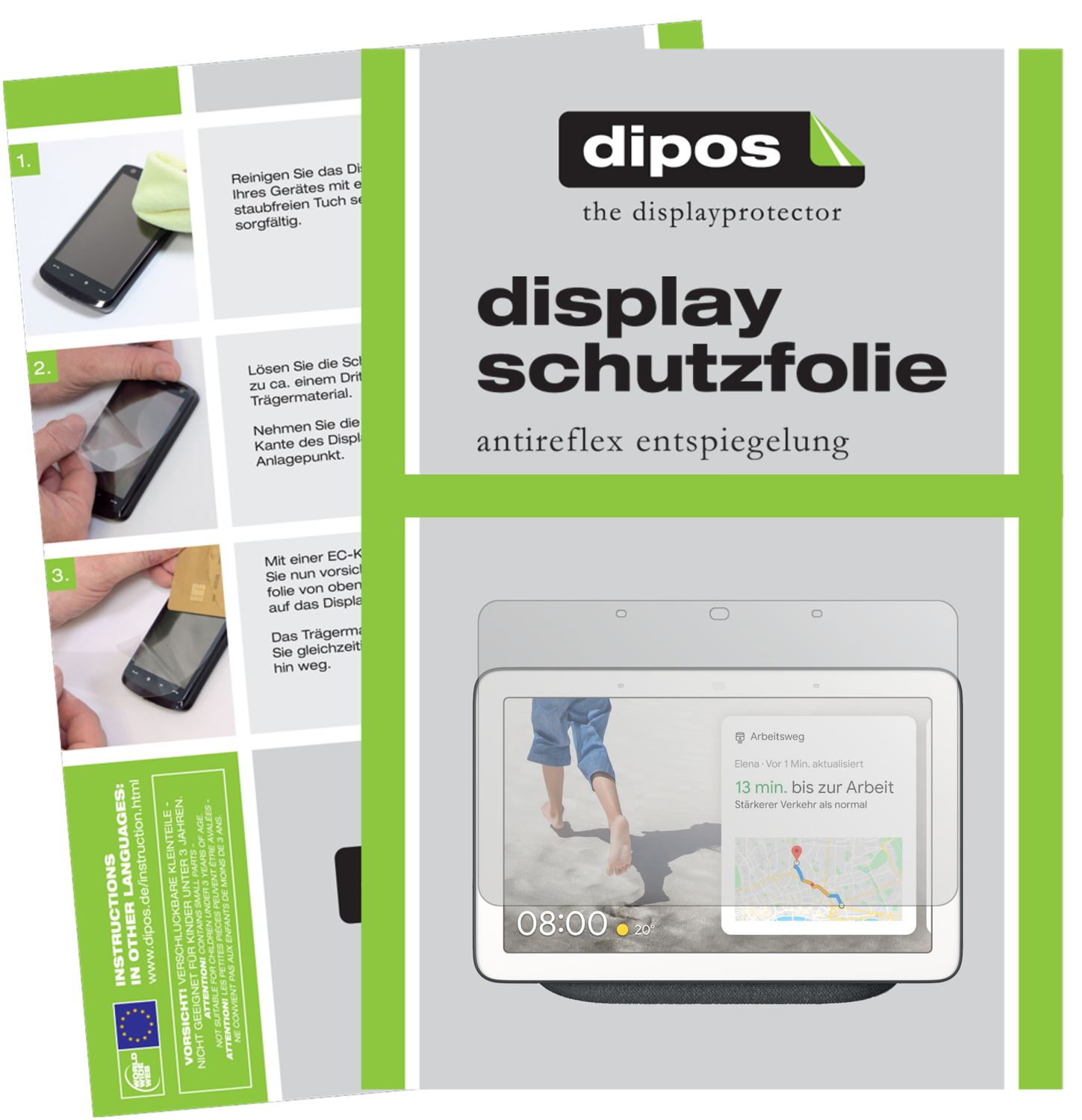 Matte Displayschutzfolie von dipos passend für Google Nest Max, präziser Zuschnitt und blasenfrei montiert
