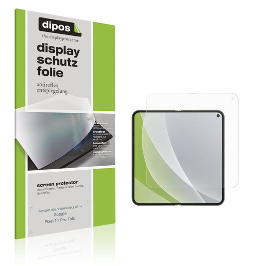Matte Displayschutzfolie von dipos passend für Google Pixel 11 Pro Fold Aussenseite, präziser Zuschnitt und blasenfrei montiert
