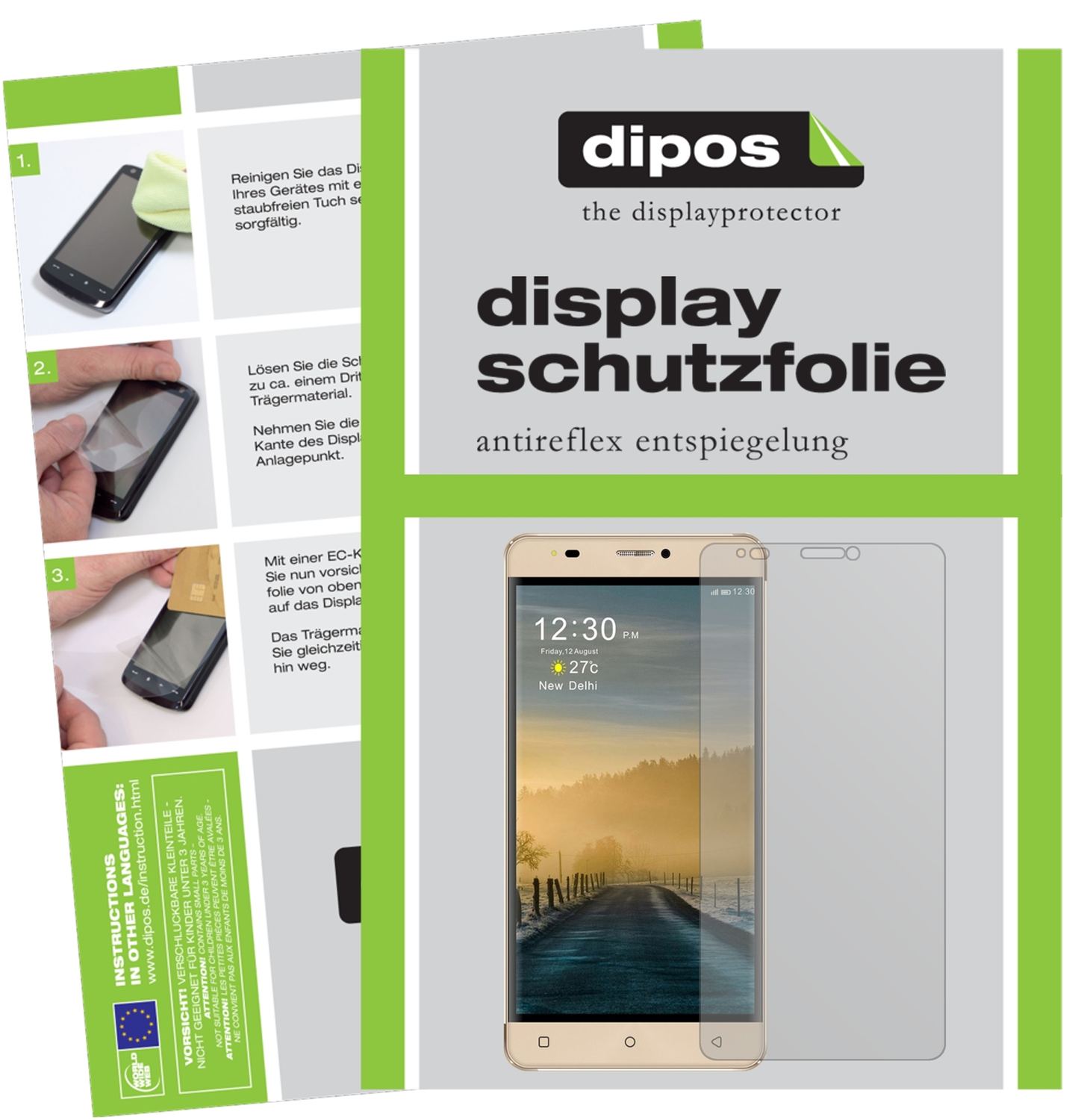 Matte Displayschutzfolie von dipos passend für Gooweel G9, präziser Zuschnitt und blasenfrei montiert