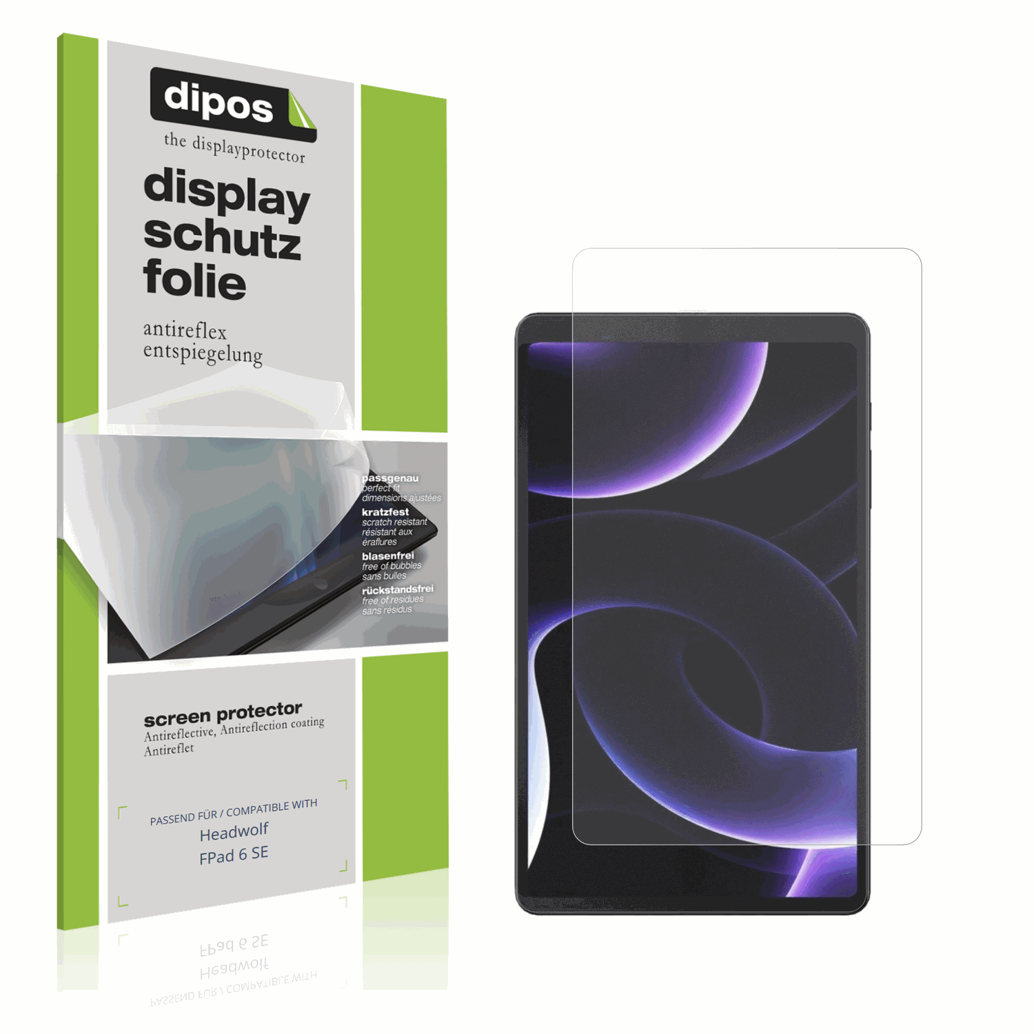 Matte Displayschutzfolie von dipos passend für Headwolf FPad 6 SE, präziser Zuschnitt und blasenfrei montiert