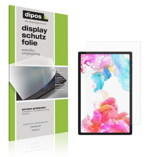 Matte Displayschutzfolie von dipos passend für Headwolf HPad 6, präziser Zuschnitt und blasenfrei montiert