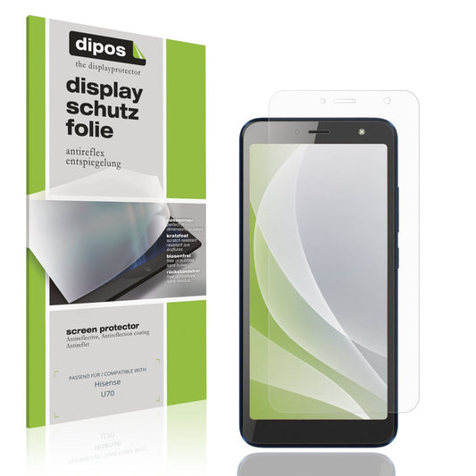 Matte Displayschutzfolie von dipos passend für Hisense U70, präziser Zuschnitt und blasenfrei montiert