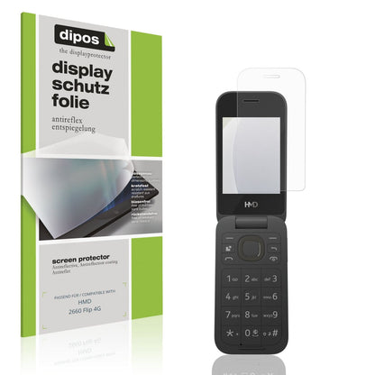 Matte Displayschutzfolie von dipos passend für HMD 2660 Flip 4G, präziser Zuschnitt und blasenfrei montiert