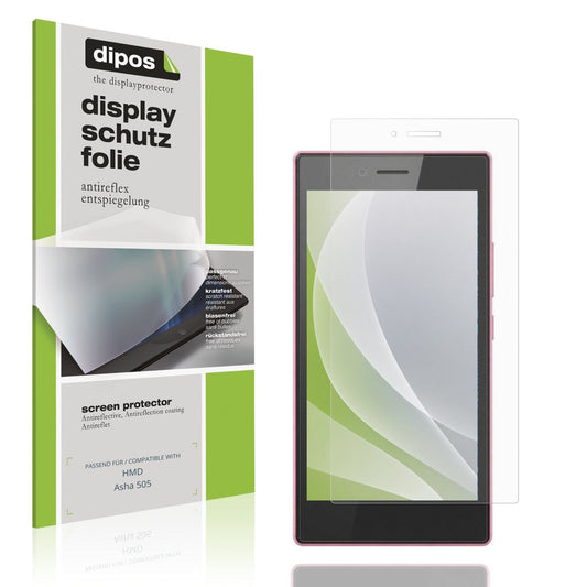 Matte Displayschutzfolie von dipos passend für HMD Asha 505, präziser Zuschnitt und blasenfrei montiert