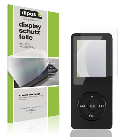 Matte Displayschutzfolie von dipos passend für HOMTRAK T6, präziser Zuschnitt und blasenfrei montiert