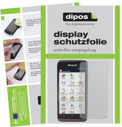 Matte Displayschutzfolie von dipos passend für Honeywell EDA51, präziser Zuschnitt und blasenfrei montiert
