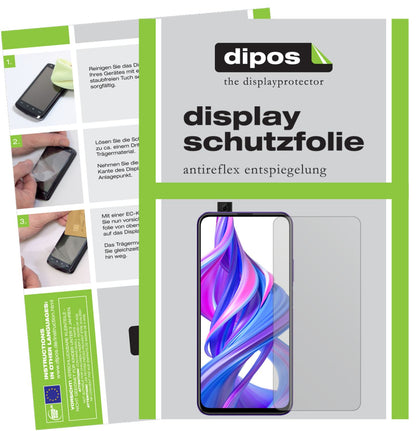Matte Displayschutzfolie von dipos passend für Honor 9X Pro, präziser Zuschnitt und blasenfrei montiert