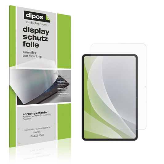 Matte Displayschutzfolie von dipos passend für Honor Pad X9 Max, präziser Zuschnitt und blasenfrei montiert