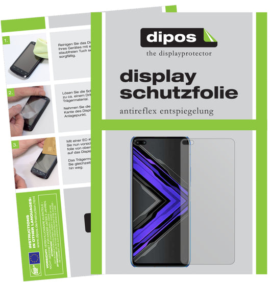 Matte Displayschutzfolie von dipos passend für Honor Play 4 Pro, präziser Zuschnitt und blasenfrei montiert