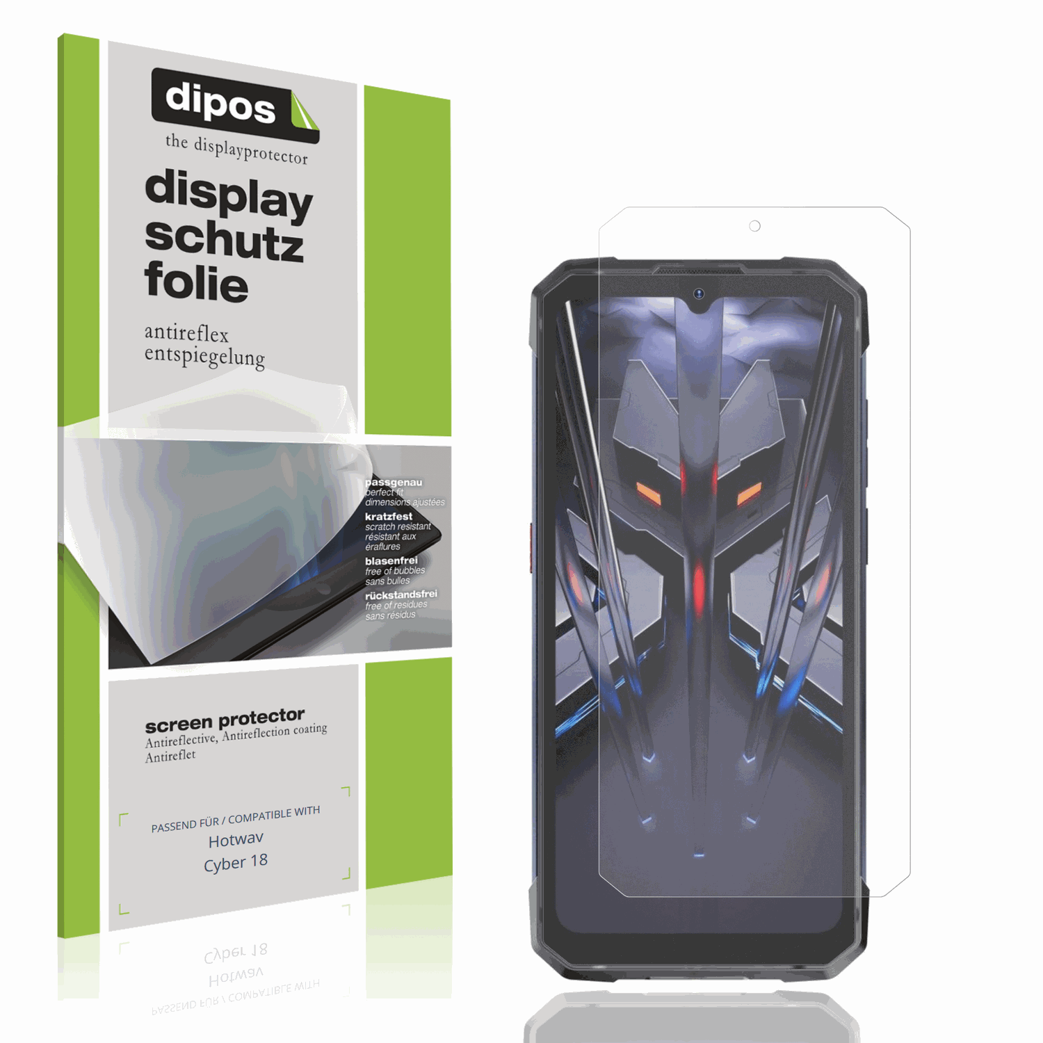 Matte Displayschutzfolie von dipos passend für Hotwav Cyber 18, präziser Zuschnitt und blasenfrei montiert