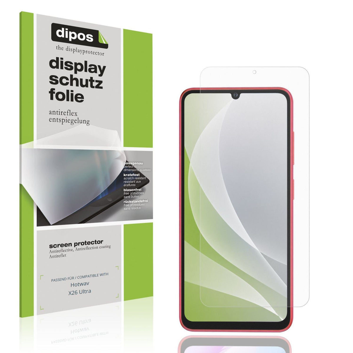 Matte Displayschutzfolie von dipos passend für Hotwav X26 Ultra, präziser Zuschnitt und blasenfrei montiert