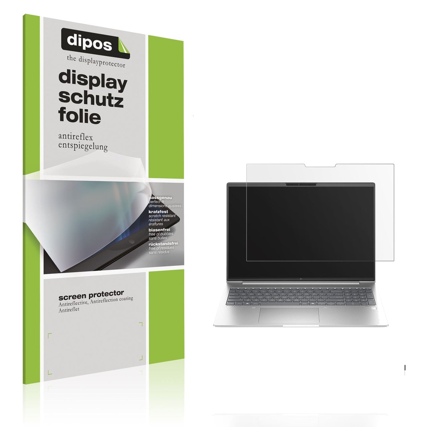 Matte Displayschutzfolie von dipos passend für HP Elitebook 655 G11 16 Zoll, präziser Zuschnitt und blasenfrei montiert