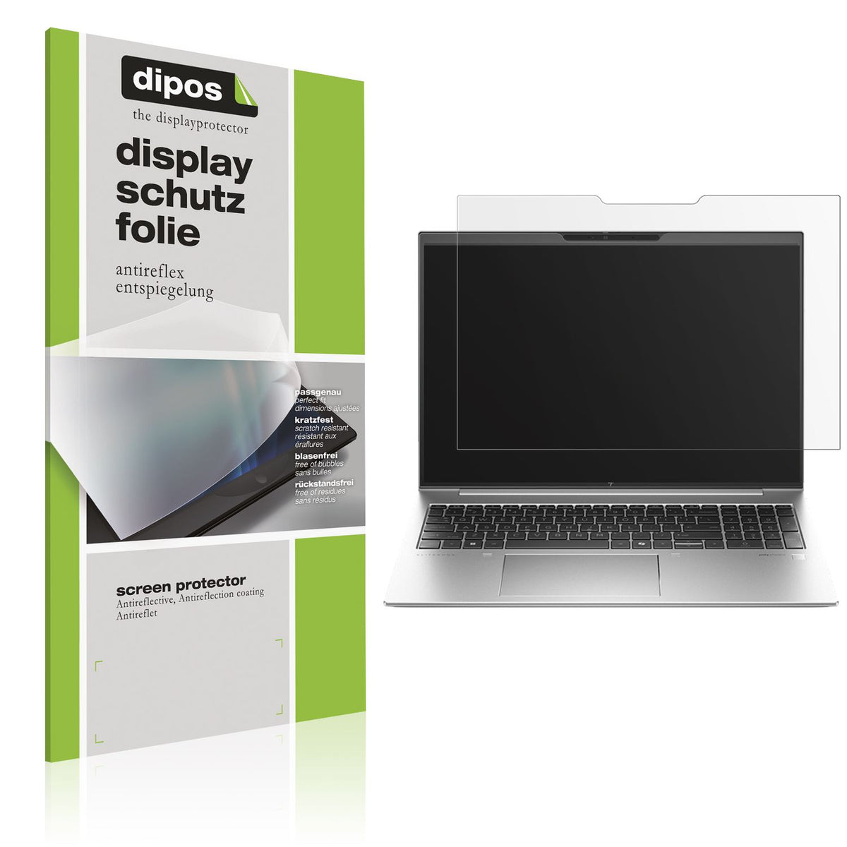 Matte Displayschutzfolie von dipos passend für HP EliteBook 860 G11 16 Zoll, präziser Zuschnitt und blasenfrei montiert
