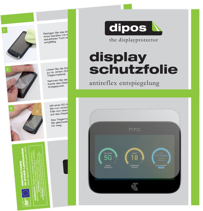 Matte Displayschutzfolie von dipos passend für HTC 5G Hub, präziser Zuschnitt und blasenfrei montiert
