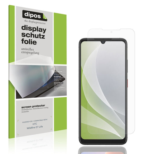Matte Displayschutzfolie von dipos passend für HTC Wildfire E7 Life, präziser Zuschnitt und blasenfrei montiert