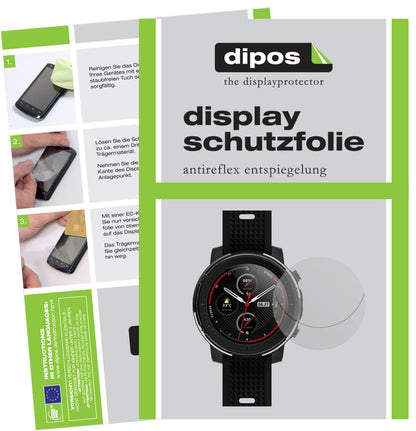 Matte Displayschutzfolie von dipos passend für Huami Amazfit Stratos 3, präziser Zuschnitt und blasenfrei montiert