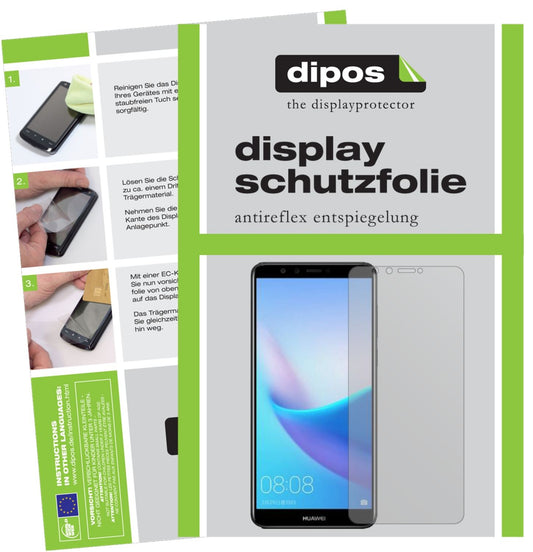 Matte Displayschutzfolie von dipos passend für Huawei Enjoy 8e, präziser Zuschnitt und blasenfrei montiert