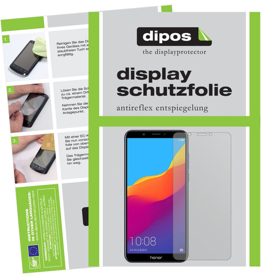 Matte Displayschutzfolie von dipos passend für Huawei Honor 7C, präziser Zuschnitt und blasenfrei montiert