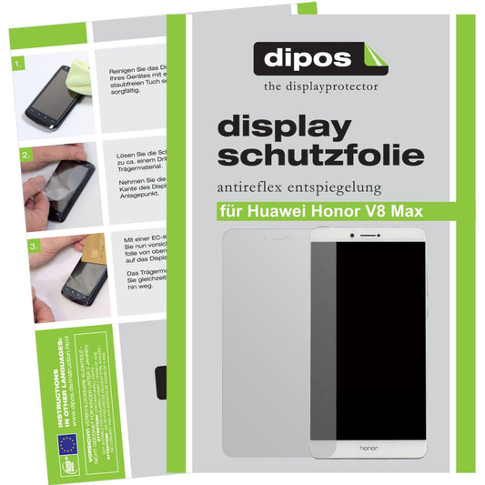 Matte Displayschutzfolie von dipos passend für Huawei Honor V8 Max, präziser Zuschnitt und blasenfrei montiert