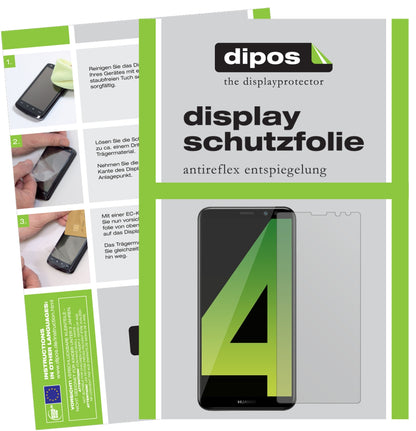 Matte Displayschutzfolie von dipos passend für Huawei Mate 10 Lite, präziser Zuschnitt und blasenfrei montiert
