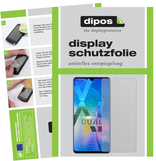 Matte Displayschutzfolie von dipos passend für Huawei Mate 20 X, präziser Zuschnitt und blasenfrei montiert