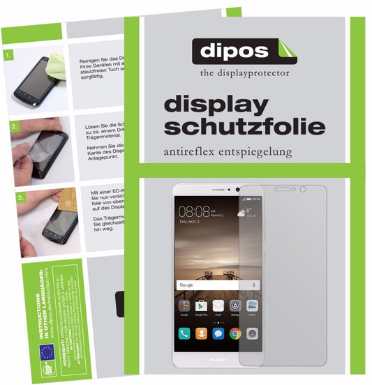 Matte Displayschutzfolie von dipos passend für Huawei Mate 9, präziser Zuschnitt und blasenfrei montiert