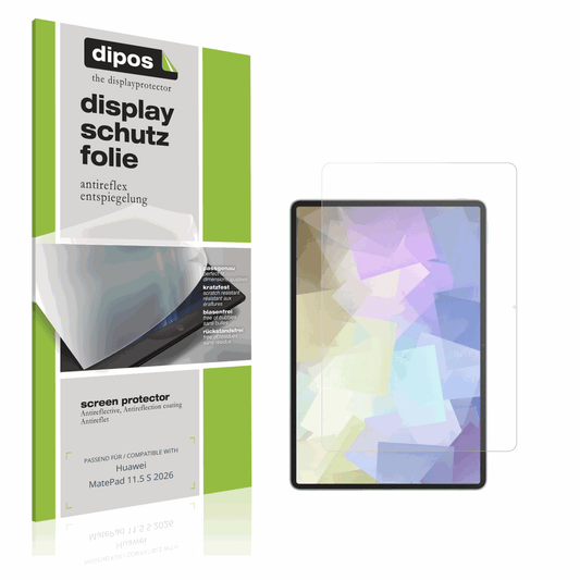 Matte Displayschutzfolie von dipos passend f�r Huawei MatePad 11.5 S 2026, pr�ziser Zuschnitt und blasenfrei montiert