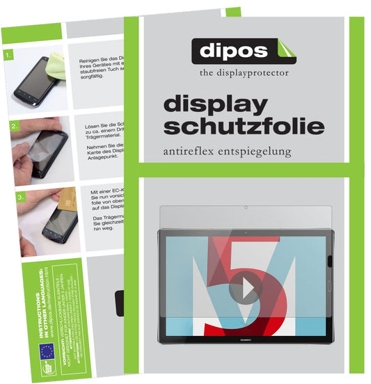 Matte Displayschutzfolie von dipos passend für Huawei Mediapad M5 Pro 10 Zoll, präziser Zuschnitt und blasenfrei montiert