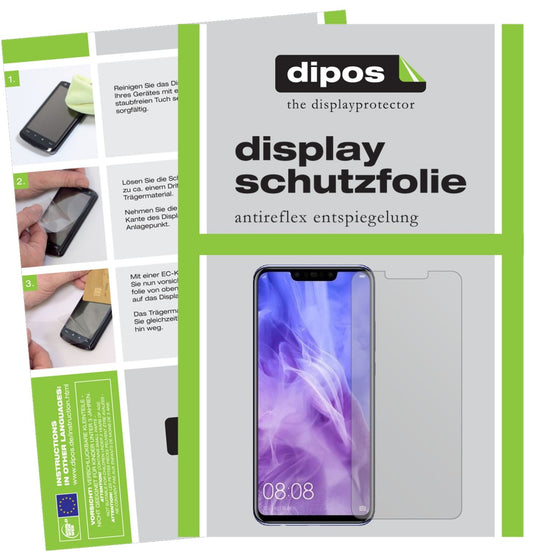 Matte Displayschutzfolie von dipos passend für Huawei Nova 3, präziser Zuschnitt und blasenfrei montiert