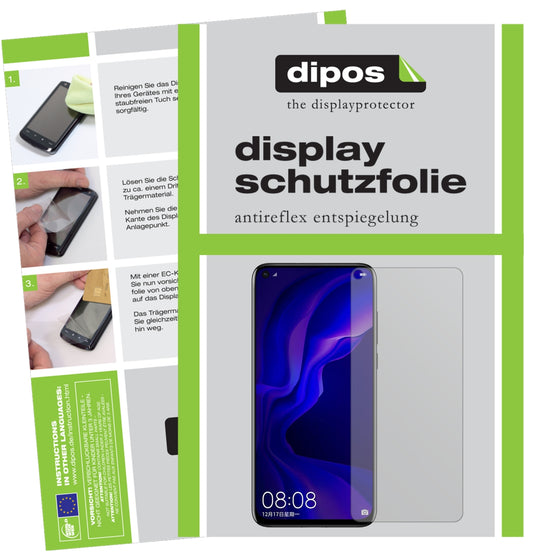 Matte Displayschutzfolie von dipos passend für Huawei Nova 4, präziser Zuschnitt und blasenfrei montiert