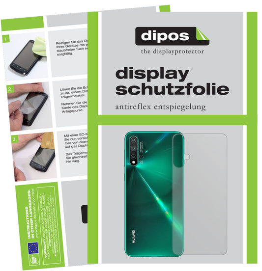 Matte Displayschutzfolie von dipos passend für Huawei nova 5 Pro Rückseite, präziser Zuschnitt und blasenfrei montiert