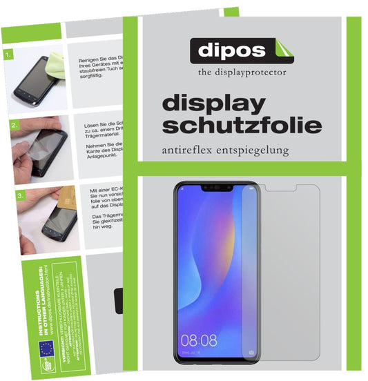 Matte Displayschutzfolie von dipos passend für Huawei P Smart Plus, präziser Zuschnitt und blasenfrei montiert