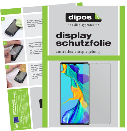 Matte Displayschutzfolie von dipos passend für Huawei P30, präziser Zuschnitt und blasenfrei montiert